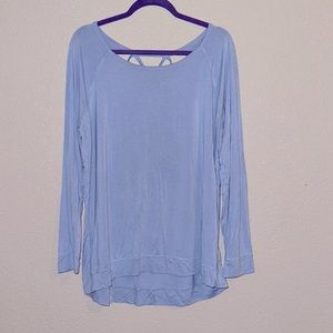 Gaiam Long Sleeve Yoga Top - Light Blue XXL